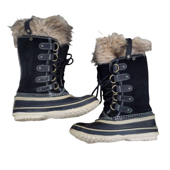Sorel Shoes - Sorel Joan of Artic Black Mid Calf Faux Fur Boots Women's US 6 SL1540-010